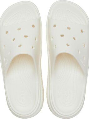 CROCS Platform Slides in Chalk Size 9